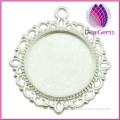 Pendant tray , 20mm round pendant tray with lace ,white pendant tray